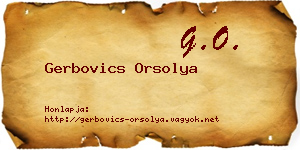 Gerbovics Orsolya névjegykártya